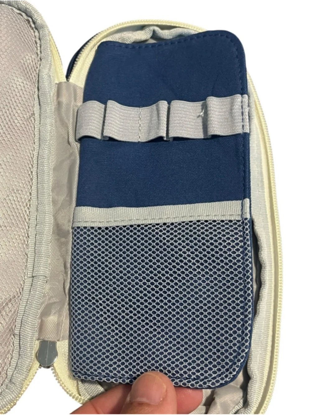 Deer & Forest Canvas Pencil Case Blue White Expandable
